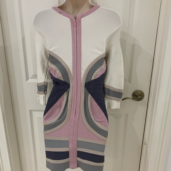 Tribal Design Pink Grey Bandage Dress - Picture 4 of 9